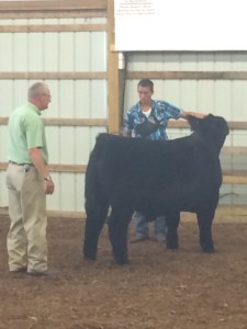 Corbin Rager showing his animals.